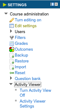 How to turn on and off the Moodle Activity Viewer (MAV)